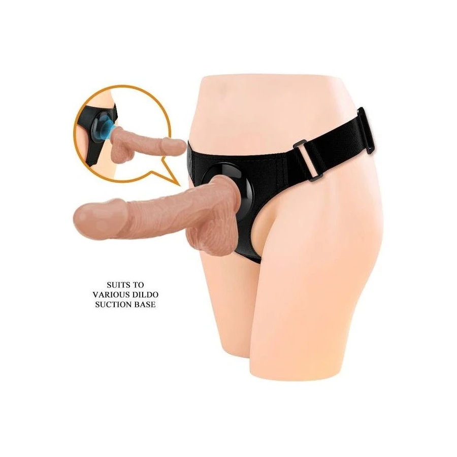 PRETTY LOVE - HARNESS-HOSE UNIVERSAL-HARNESS MIT DILDO JERRY 21.8 CM NATUR